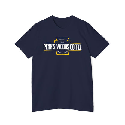 Penn's Woods Coffee Jersey T-Shirt - Made and printed in the U.S.A.