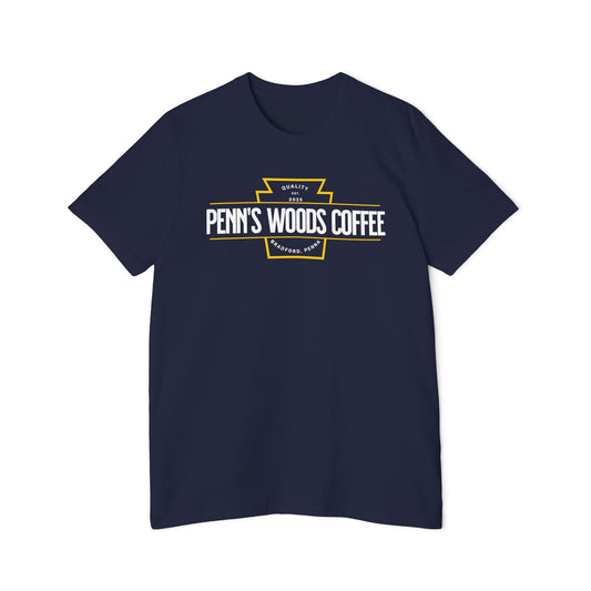 Penn's Woods Coffee Jersey T-Shirt - Made and printed in the U.S.A.