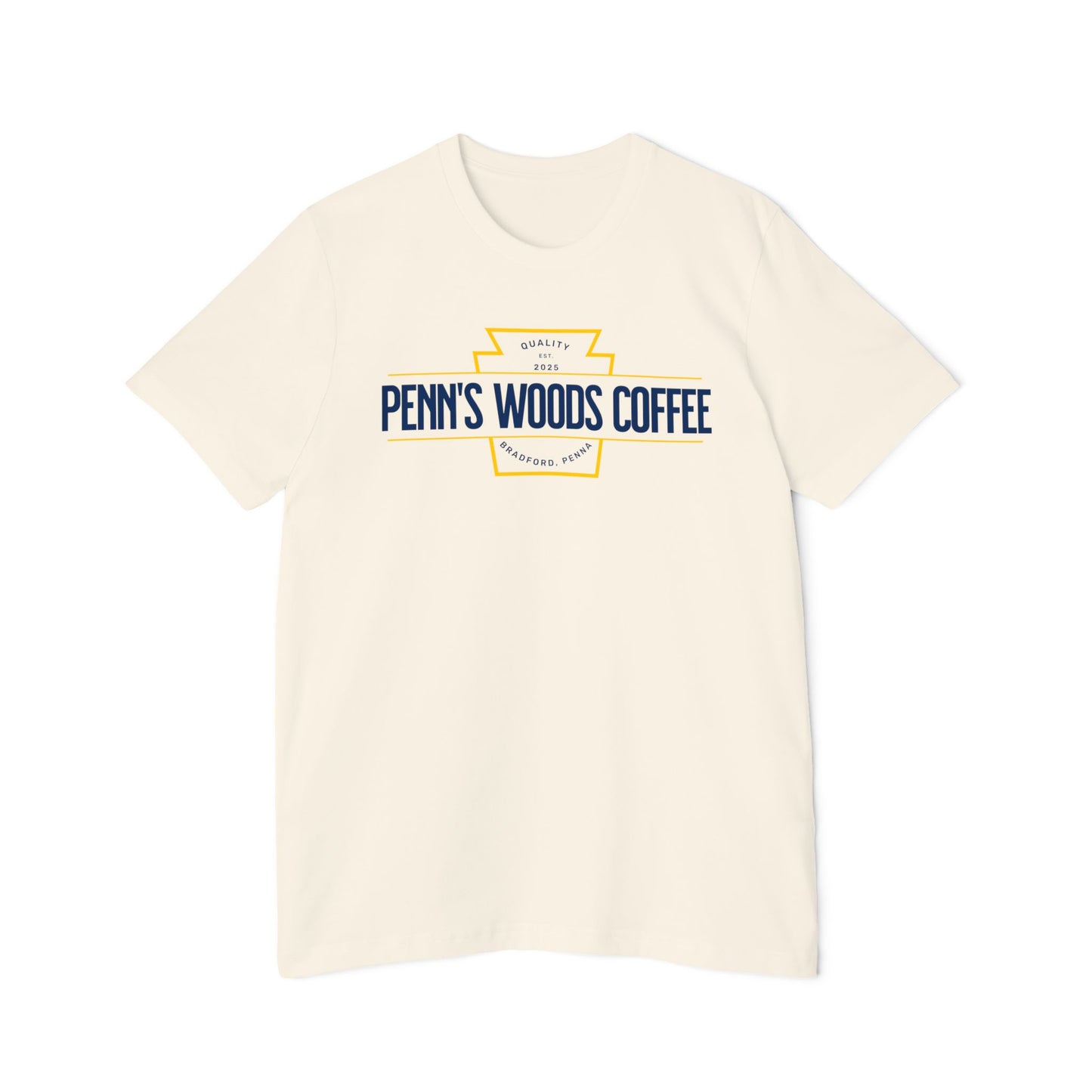 Penn's Woods Coffee Jersey T-Shirt - Made and printed in the U.S.A.