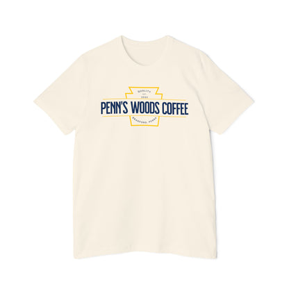 Penn's Woods Coffee Jersey T-Shirt - Made and printed in the U.S.A.